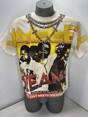 Vale Forever Mens Off White/Multi Size XL Gold Chambers Bling Tee Short Sleeve